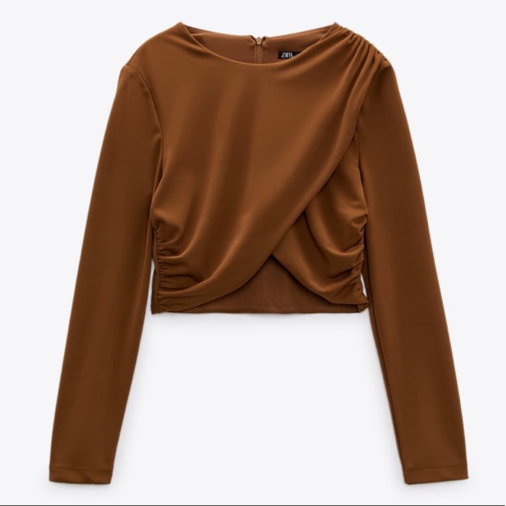 NWT Zara Ruched Crop Top